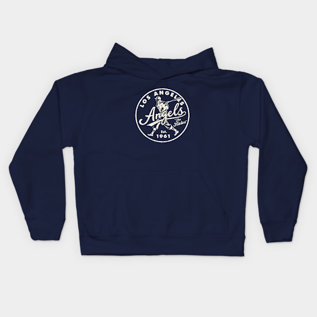 Old Style Los Angeles Angels 2 by Buck Tee Originals Kids Hoodie by Buck Tee